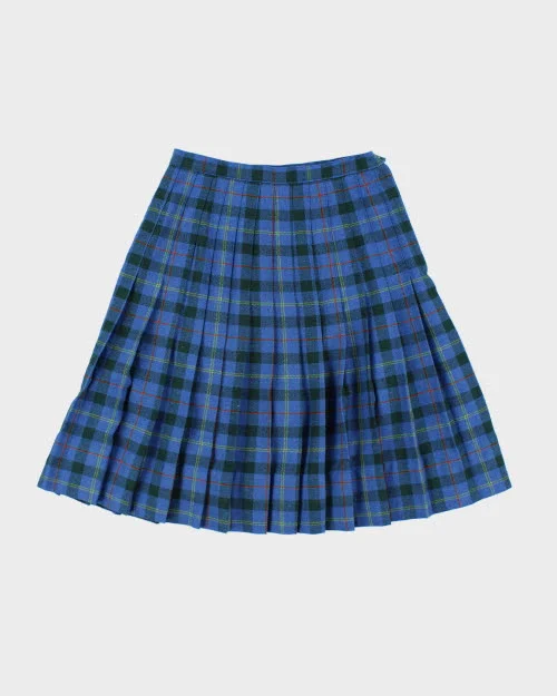 Tan F Jay Wool Plaid Skirt - XS