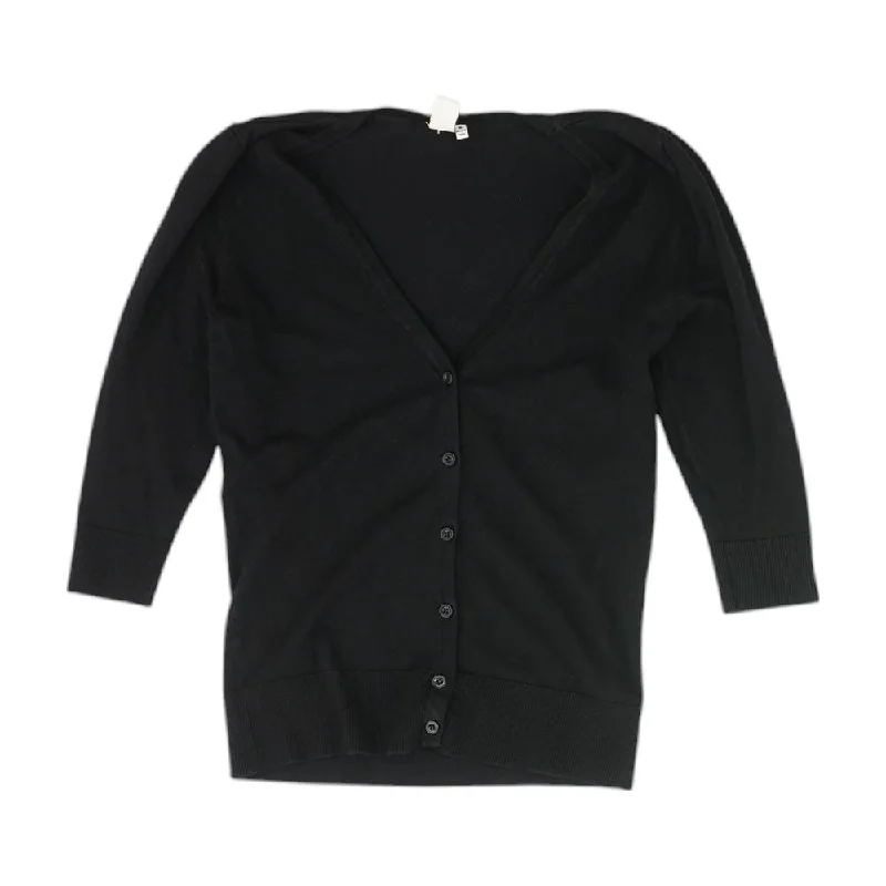 Black Solid Cardigan Sweater