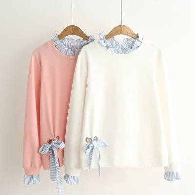 Loose bf hedge bow sweater YV2396