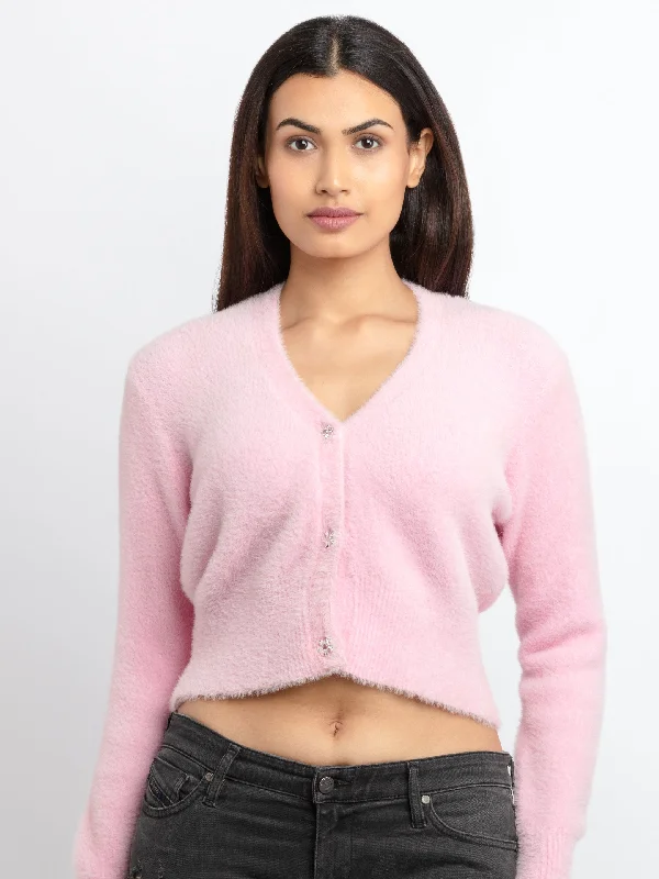 Womens Solid V-Neck Sweater